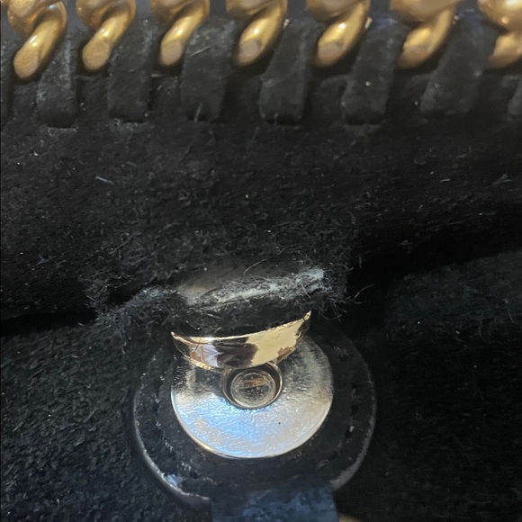 Rebecca Minkoff Chic Black and Gold Chain Shoulder Bag - Picture 6 of 9